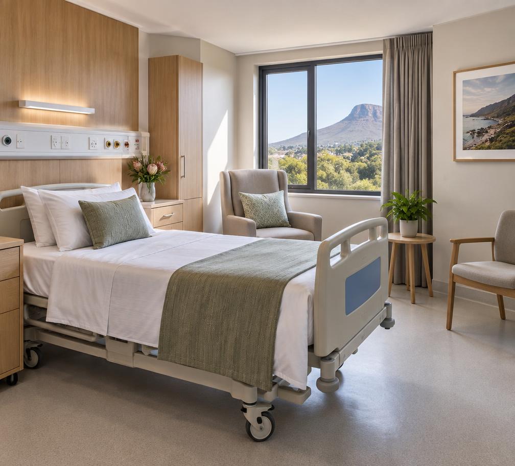 Illustrative accessible inpatient rehabilitation accommodation; actual facility photographs to follow
